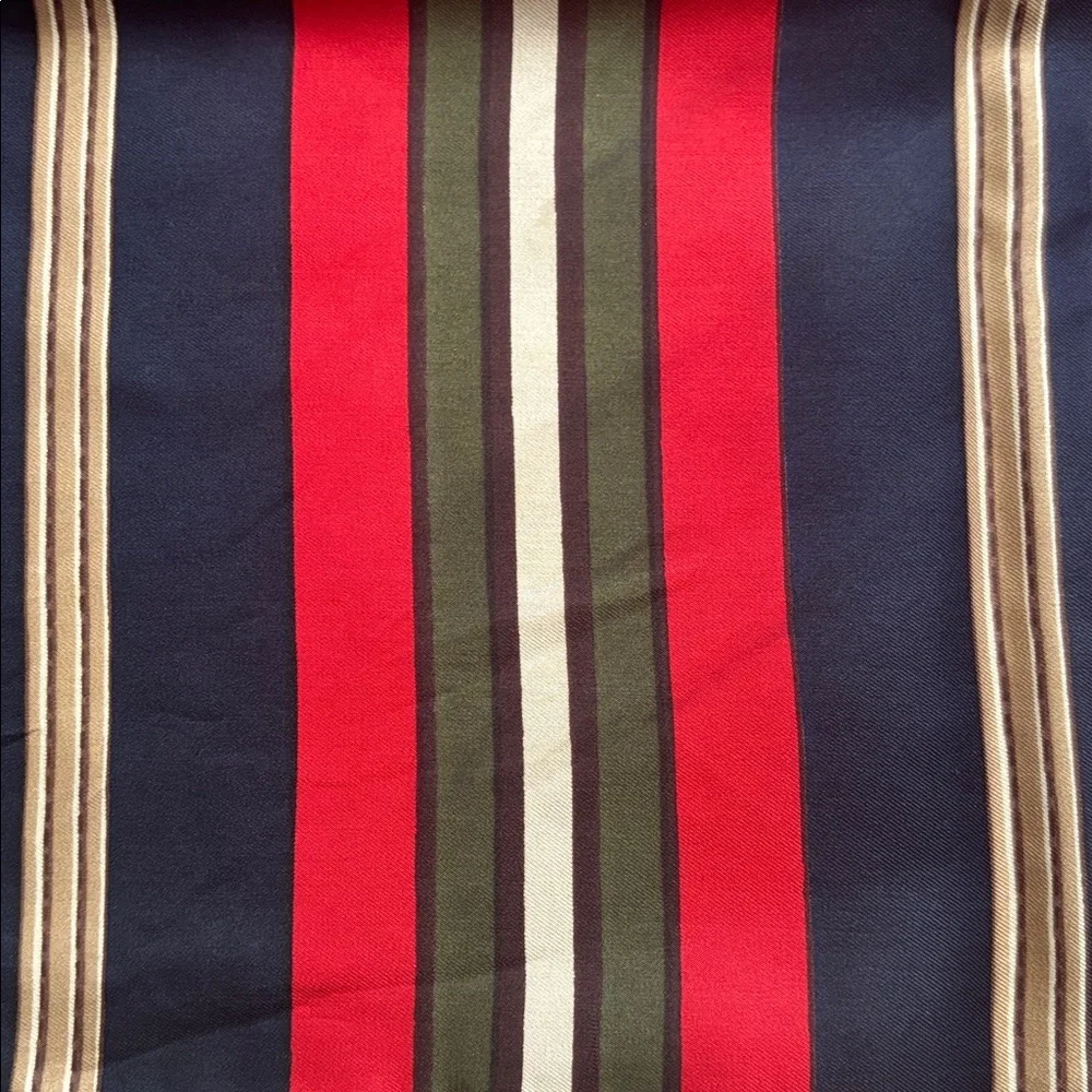 Daniel La Foret navy/red/green vintage silk scarf, 26” square
